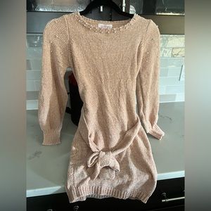 Never worn cozy dress with pearls size 14 kids